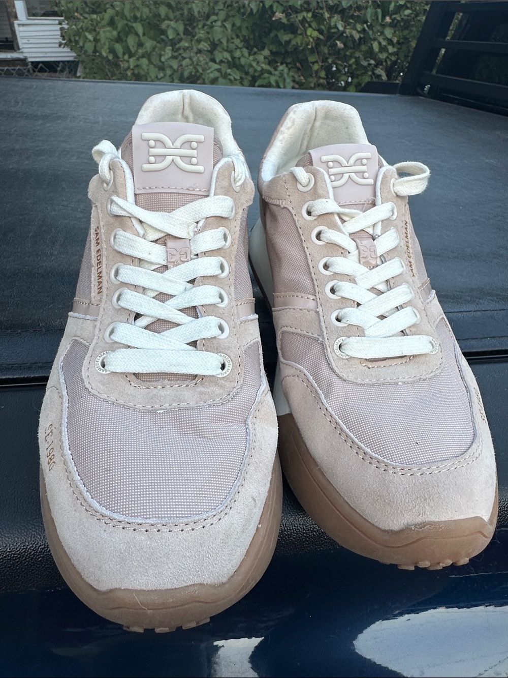 Sam Edelman Women's Sneakers in Light Beige and White